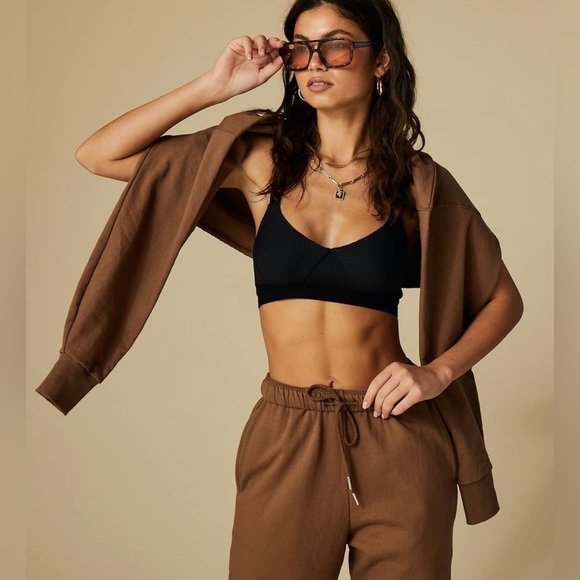 Tan Lines Tops - Tan Lines by Sivan Ayla Brown Sweatsuit Set